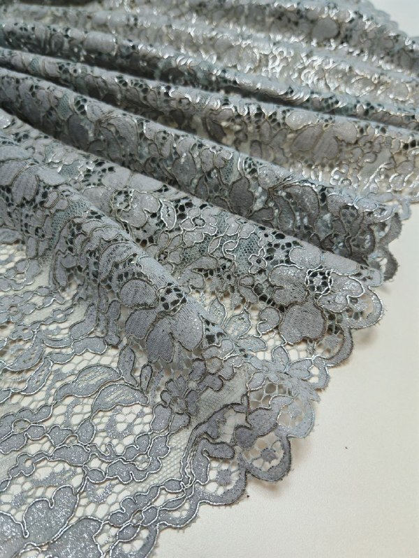 Кордовое кружево с напылением серебром Alta Moda, арт. 6665